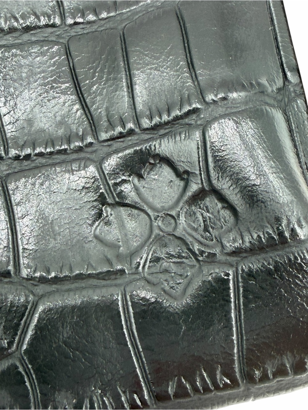 Patricia Nash Lorella Frame Wallet Coin Purse Key Fob Black Croc Leather - Picture 8 of 8